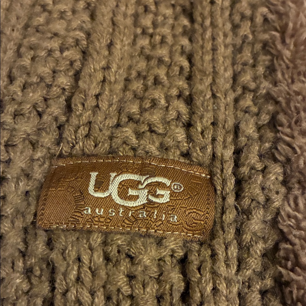 UGG Tan Ribbed Knit Scarf - Picture 3 of 6